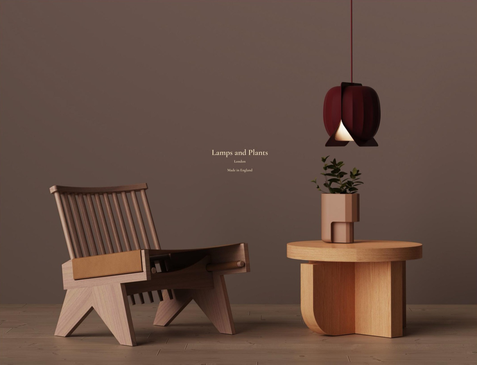 Grow Shade hung beside a chair and a side table